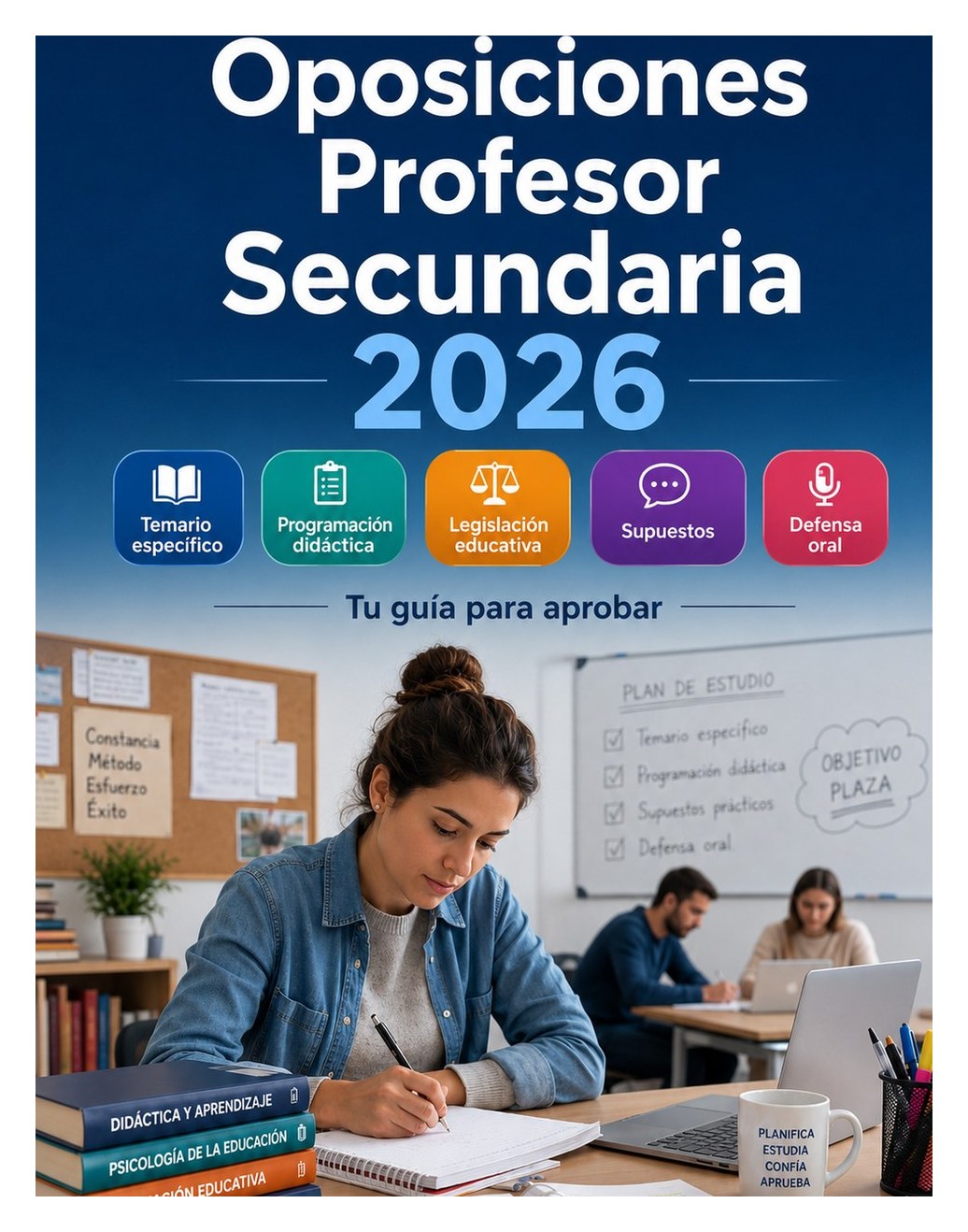 Oposiciones Auxiliar Administrativo del Estado 2026 — Temario, test, psicotécnicos, informática, Constitución, procedimiento administrativo y simulacros para aprobar la AGE C2