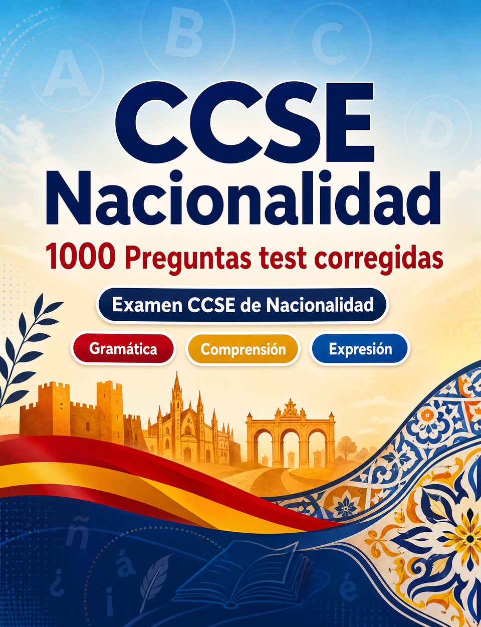 CCSE Nacionalidad 2026-2027 : 1000 Preguntas test corregidas — Preparación examen español: Gramática, Comprensión lectora, Vocabulario, Escritura  y simulación de pruebas para aprobar