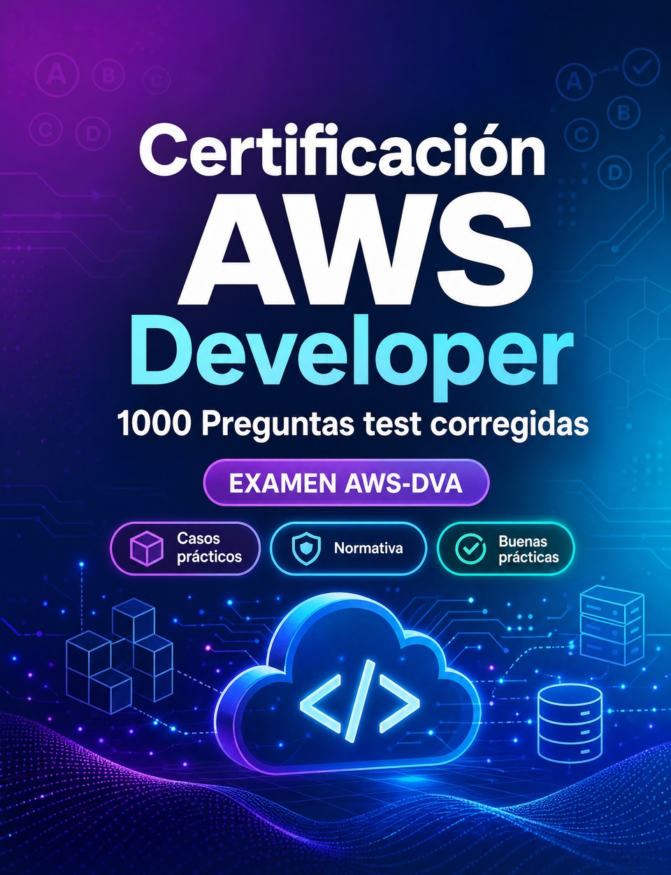 Certificación AWS Developer 2026-2027 : 1000 Preguntas test corregidas — Preparación examen AWS-DVA: test Casos prácticos, Normativa, Buenas prácticas, Seguridad, Simulación test  y repaso intensivo