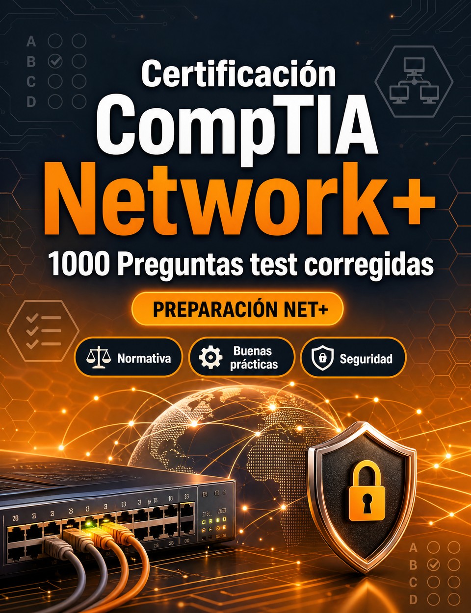 Certificación CompTIA Network+ 2026-2027 : 1000 Preguntas test corregidas — Preparación examen NET+: test Normativa, Buenas prácticas, Seguridad, Simulación test, Repaso específico  y repaso intensivo