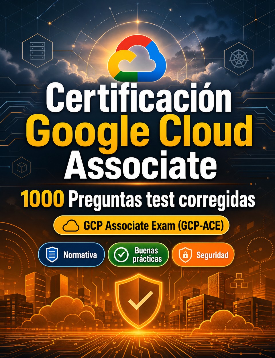 Certificación Google Cloud Associate 2026-2027 : 1000 Preguntas test corregidas — Preparación examen GCP-ACE: test Normativa, Buenas prácticas, Seguridad, Simulación test, Repaso específico