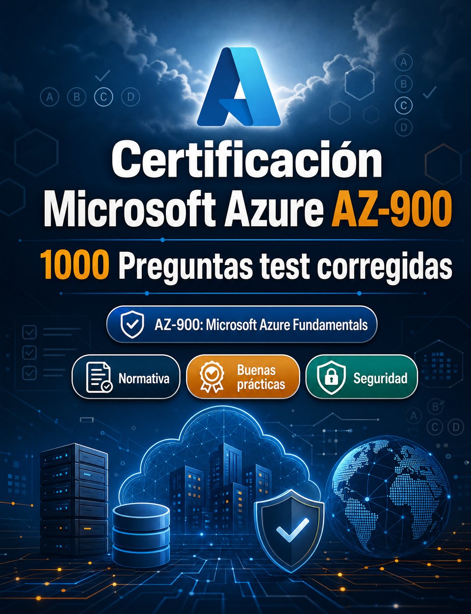 Certificación Microsoft Azure AZ-900 2026-2027 : 1000 Preguntas test corregidas — Preparación certificación: test Normativa, Buenas prácticas, Seguridad, Simulación test, Repaso específico