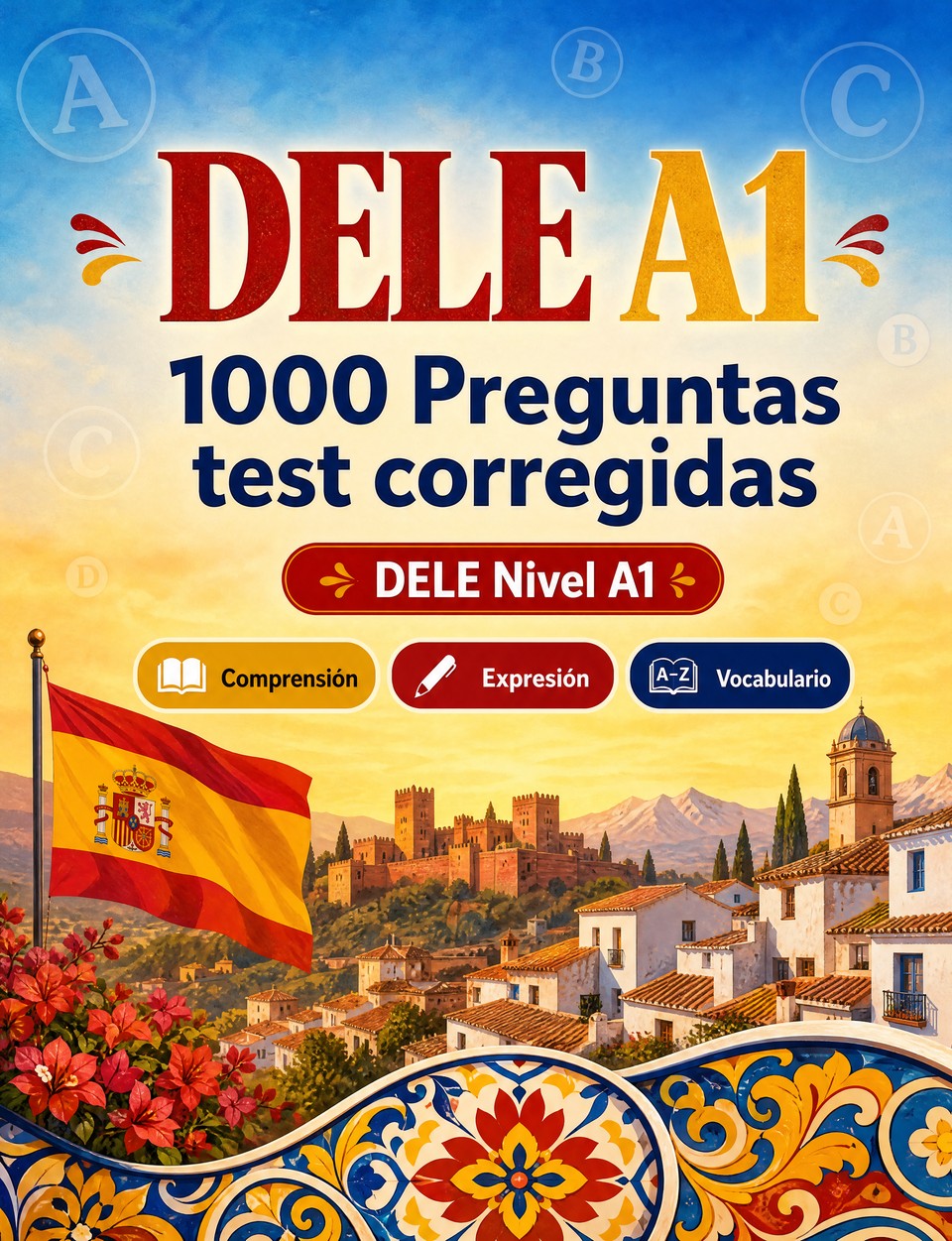 DELE A1 2026-2027 : 1000 Preguntas test corregidas — Preparación examen español: Comprensión lectora, Vocabulario, Escritura, Ortografía  y simulación de pruebas para aprobar