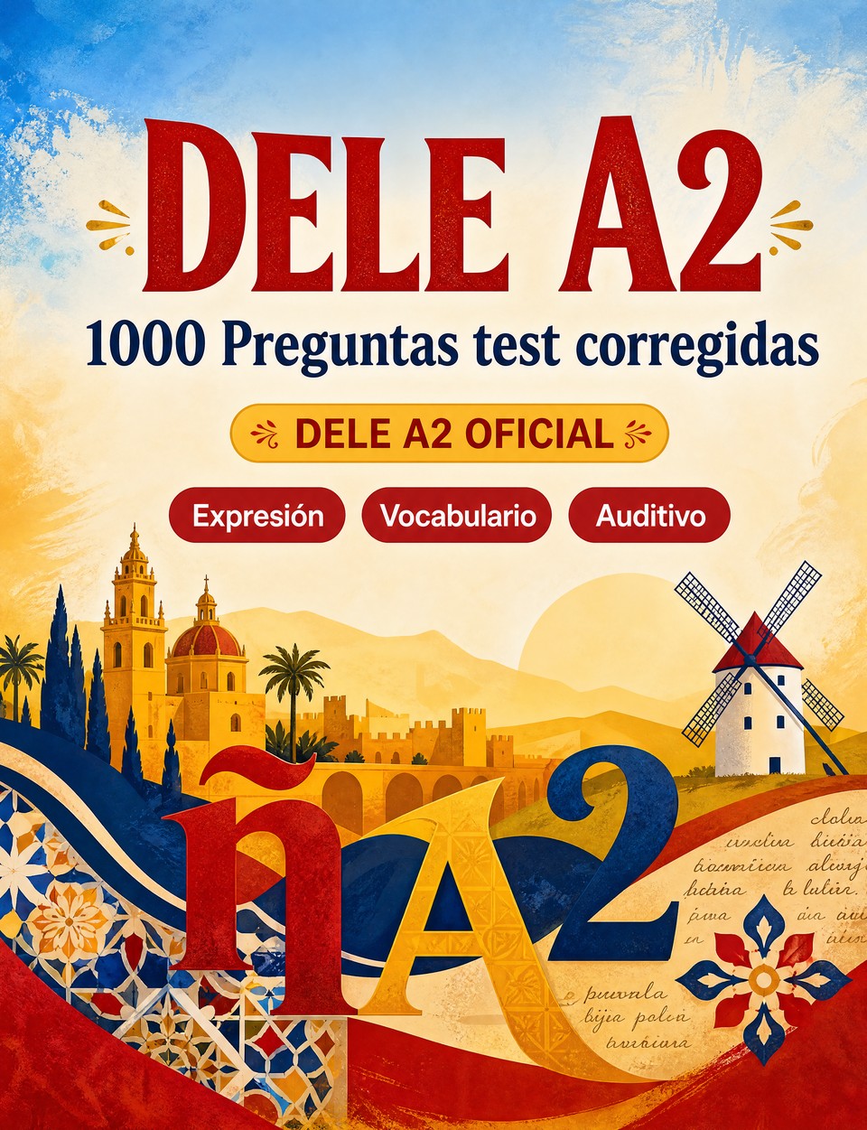 DELE A2 2026-2027 : 1000 Preguntas test corregidas — Preparación examen español: Vocabulario, Escritura, Ortografía, Formato de examen, Simulacros y repaso escrito para aprobar el certificado de idioma