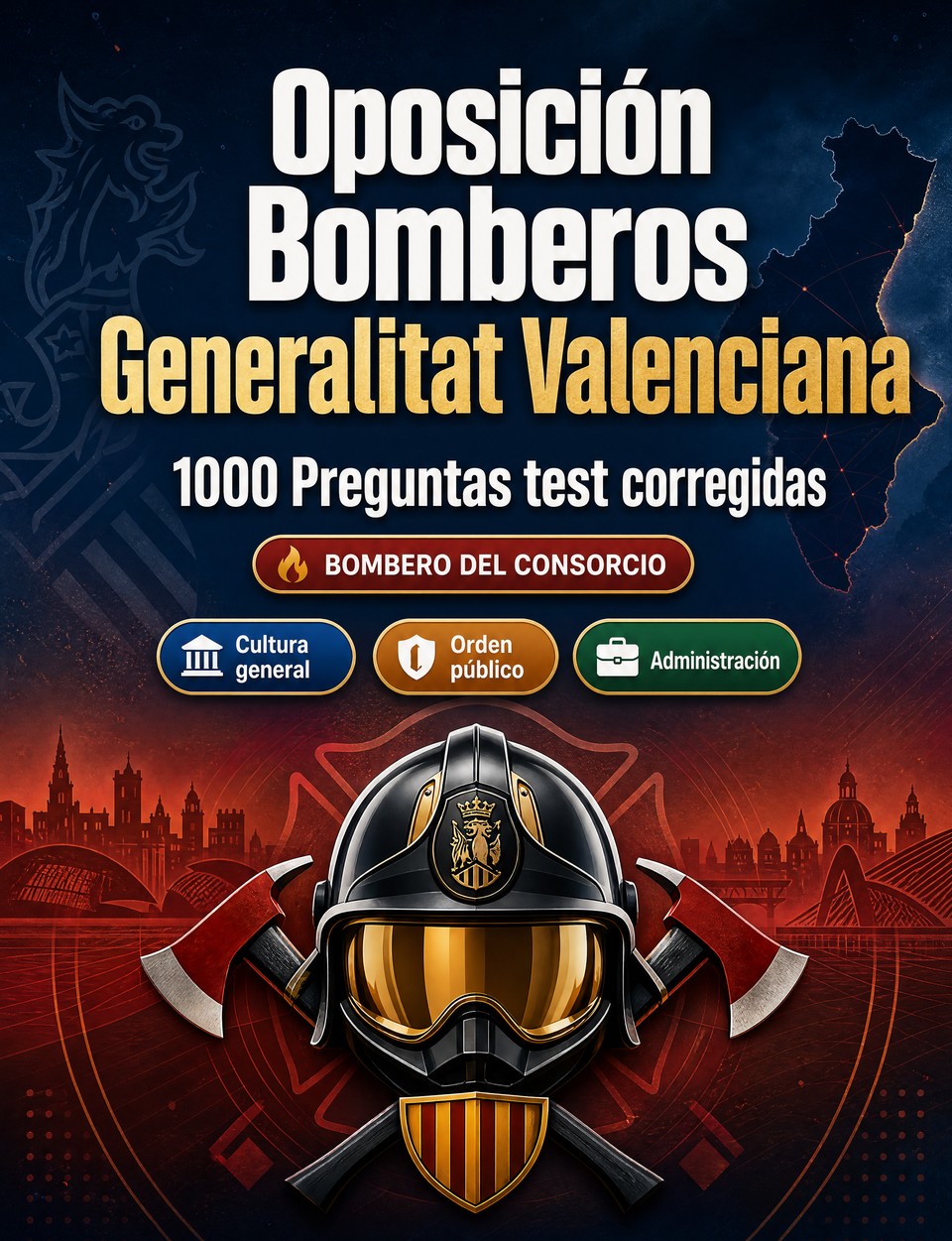 Oposición Bomberos Generalitat Valenciana 2026-2027 : 1000 Preguntas test corregidas — Preparación oposición: test Seguridad, Administración, Ética, Informes, Procedimientos  con preguntas comentadas