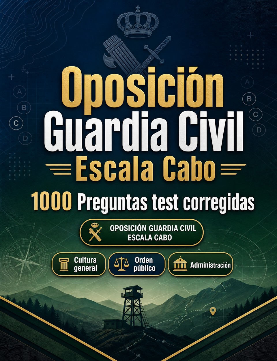 Oposición Guardia Civil Escala Cabo 2026-2027 : 1000 Preguntas test corregidas — Preparación oposición: test Seguridad, Administración, Ética, Informes, Procedimientos  con preguntas comentadas