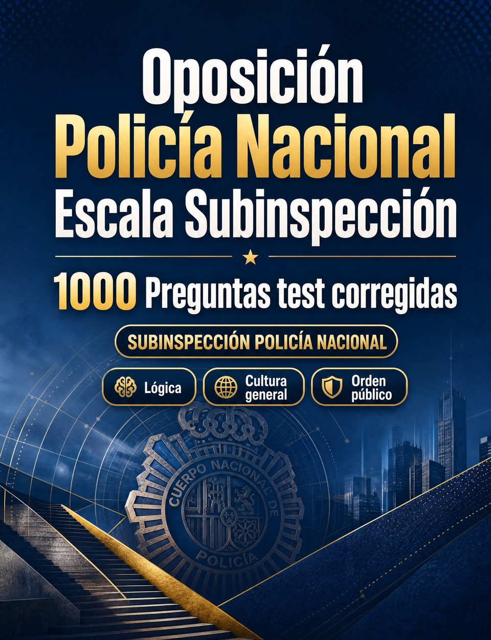 Oposición Policía Nacional Escala Subinspección 2026-2027 : 1000 Preguntas test corregidas Oposición Policía Nacional Escala Subinspección 2026-2027 : 1000 Preguntas test corregidas — Preparación oposición: test Orden público, Seguridad, Administración, Ética, Informes y repaso intensivo