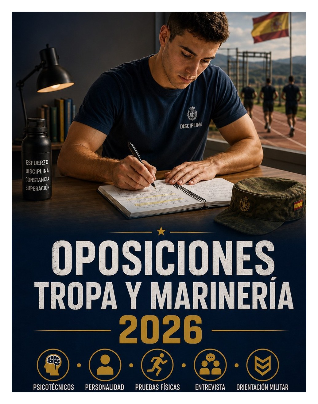 Oposiciones Tropa y Marinería 2026 Oposiciones Tropa y Marinería 2026 — Psicotécnicos, personalidad, orientación militar, pruebas físicas, entrevista personal y consejos para elegir plaza
